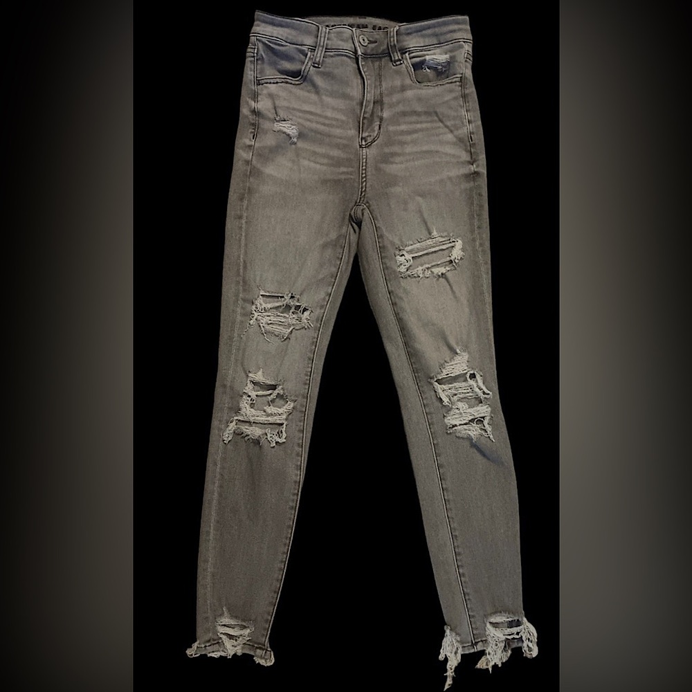 Destroyed Black Denim American Eagle “Next Level Stretch” Jeans